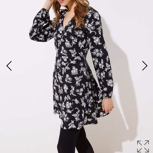 Ann Taylor Loft Black and White Wrap dress
